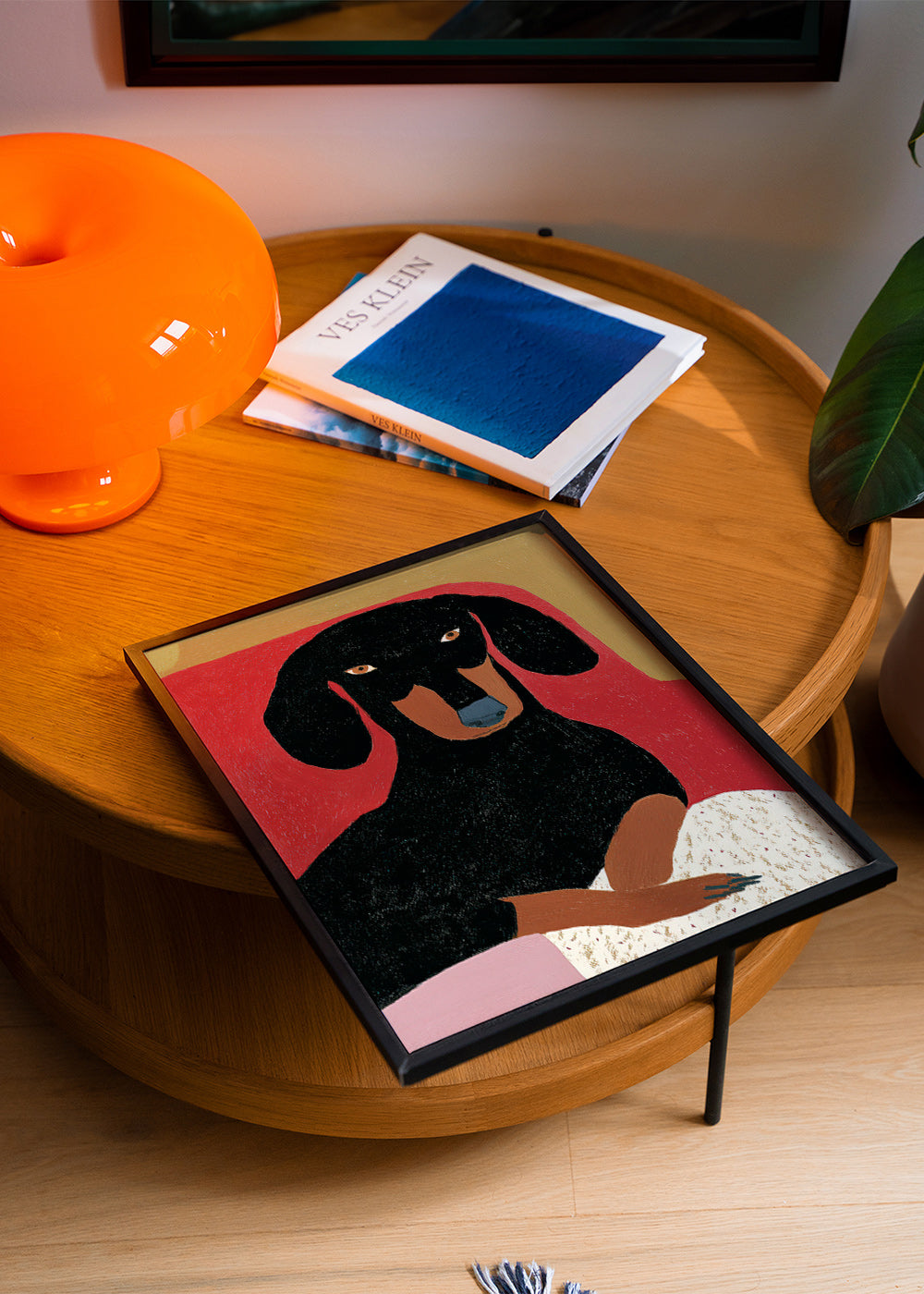 Quadro de dachshund estilizado