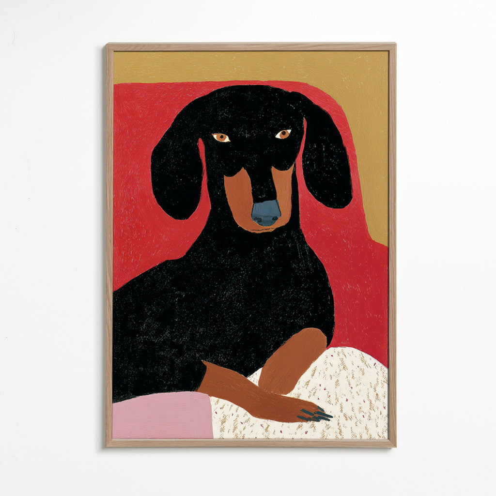 Quadro de dachshund estilizado