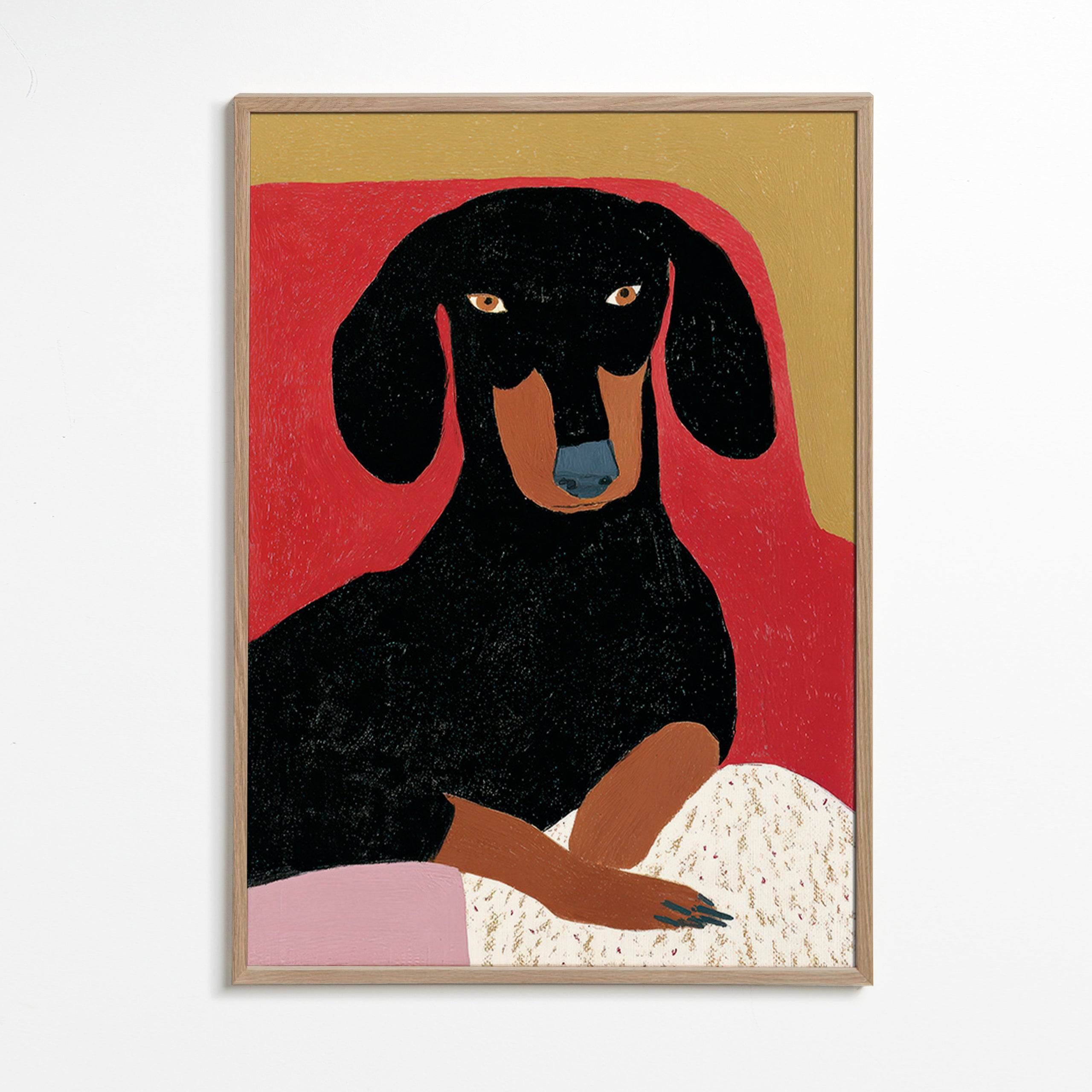 Quadro de dachshund estilizado