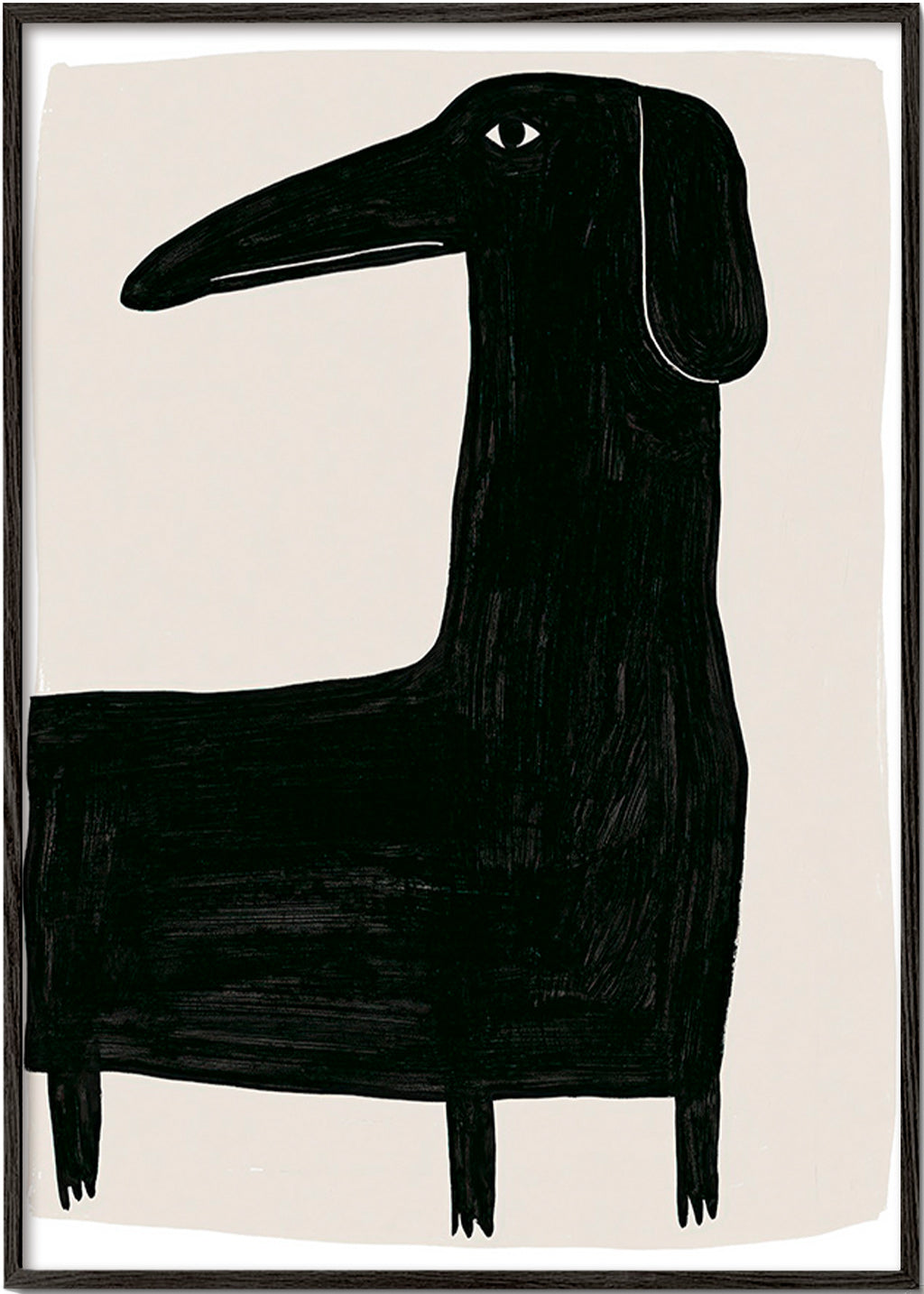 Quadro cão preto estilizado