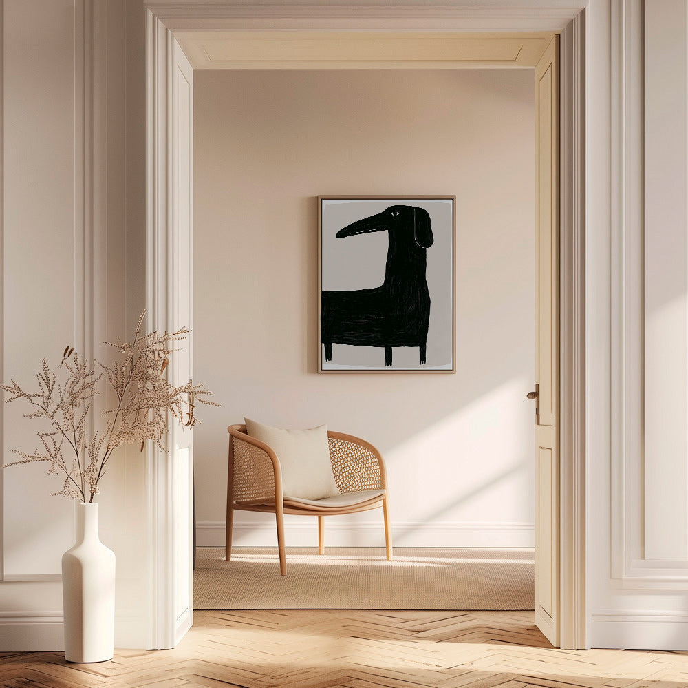 Quadro cão preto estilizado