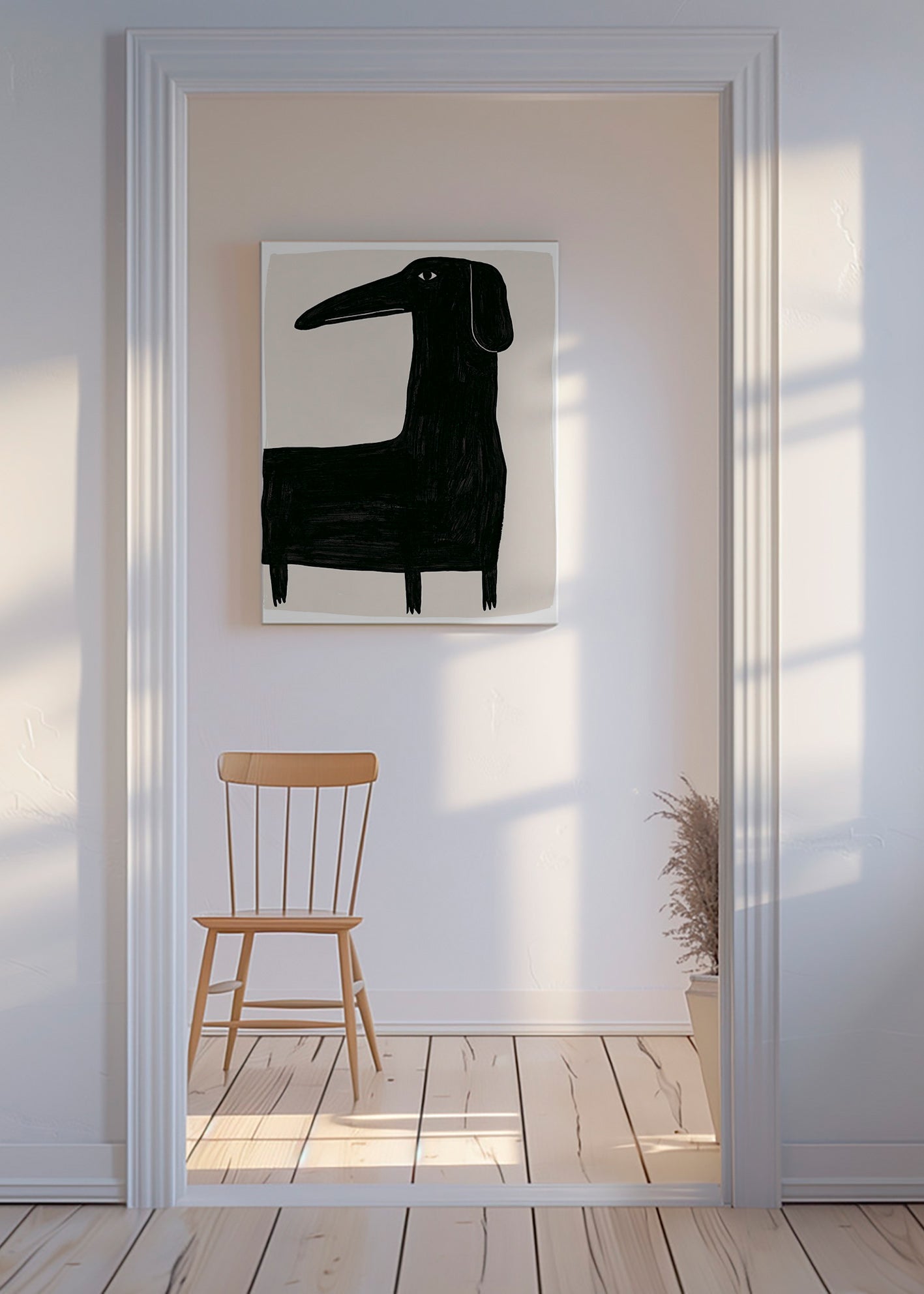 Quadro cão preto estilizado