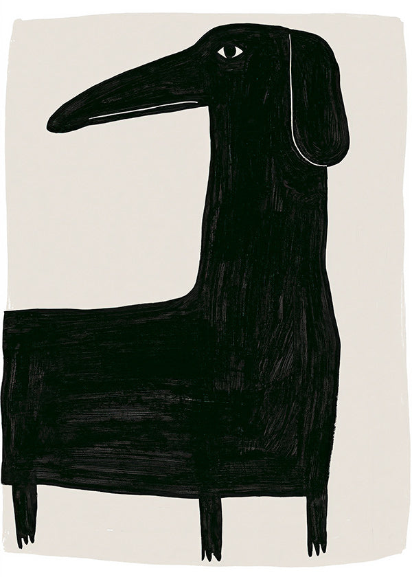 Quadro cão preto estilizado