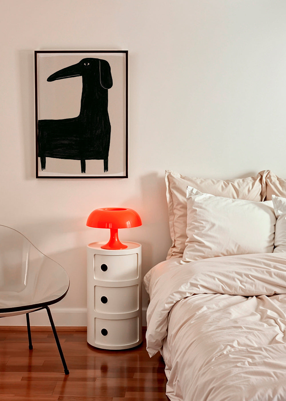 Quadro cão preto estilizado