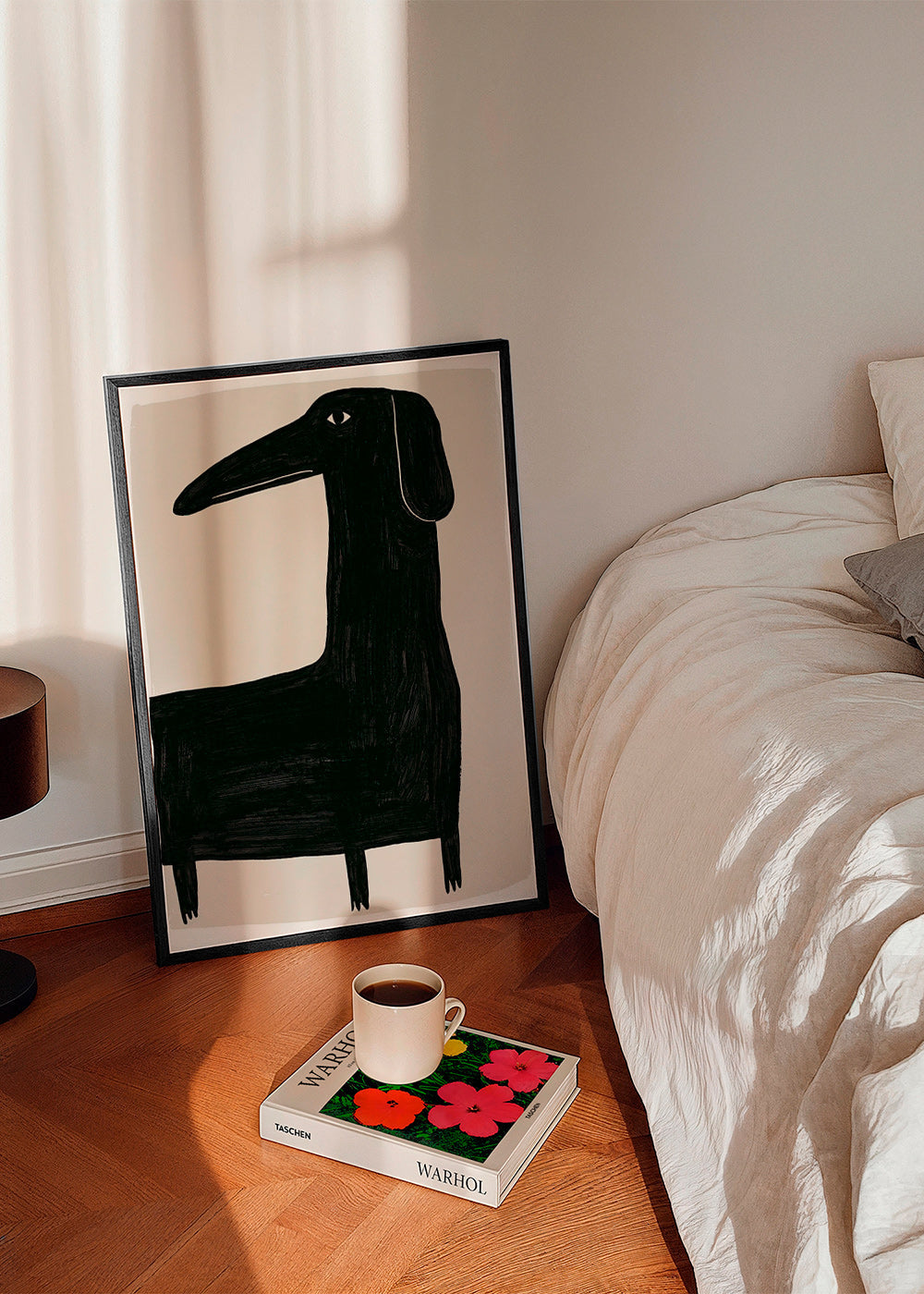 Quadro cão preto estilizado