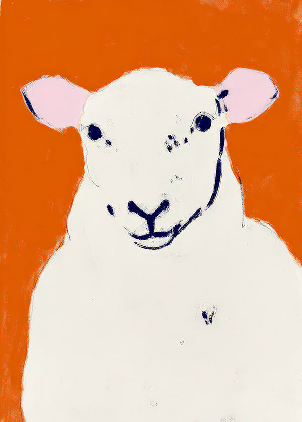 Quadro ovelha branca minimalista