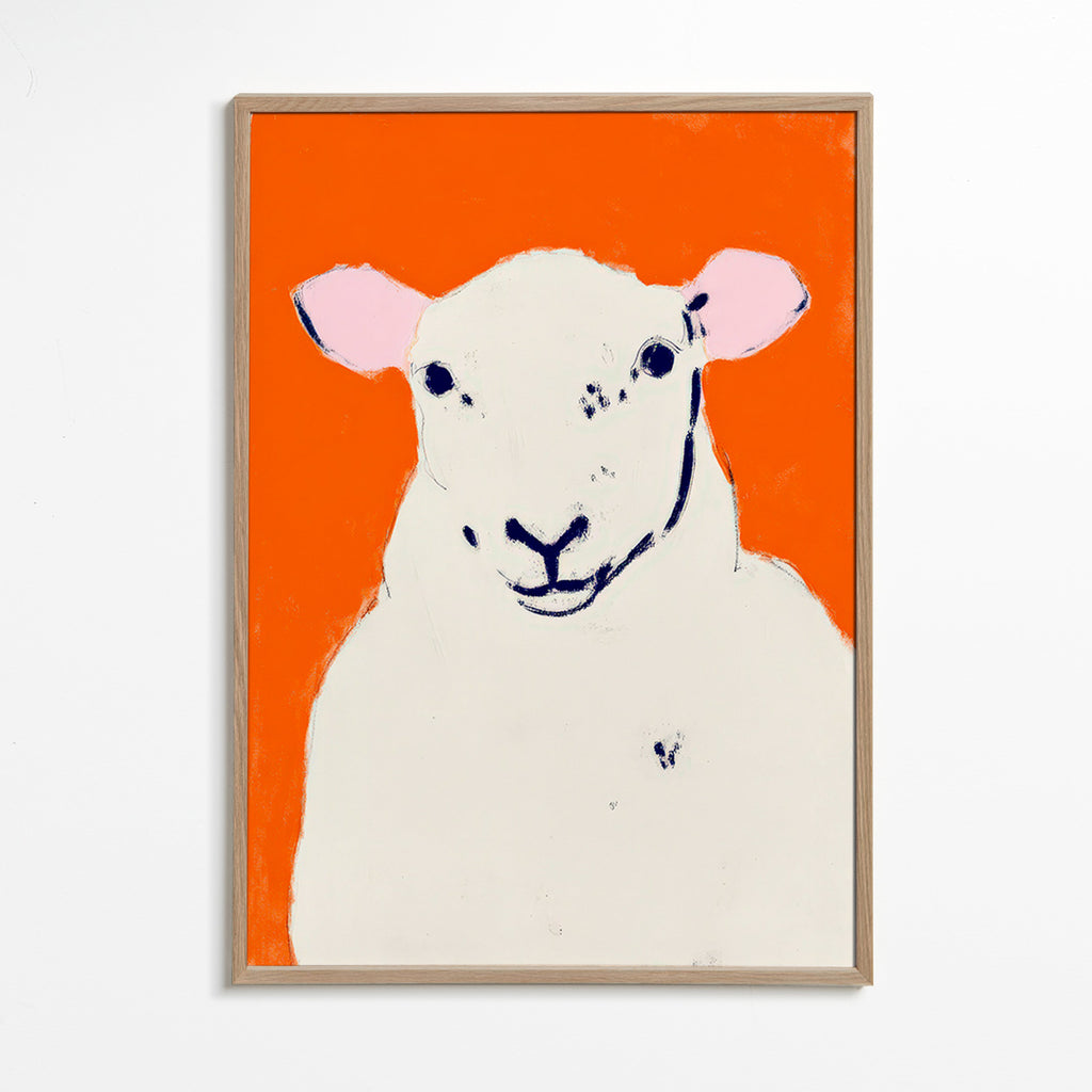 Quadro ovelha branca minimalista