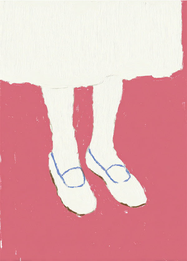 Ilustração de pernas com sapatos rosa
