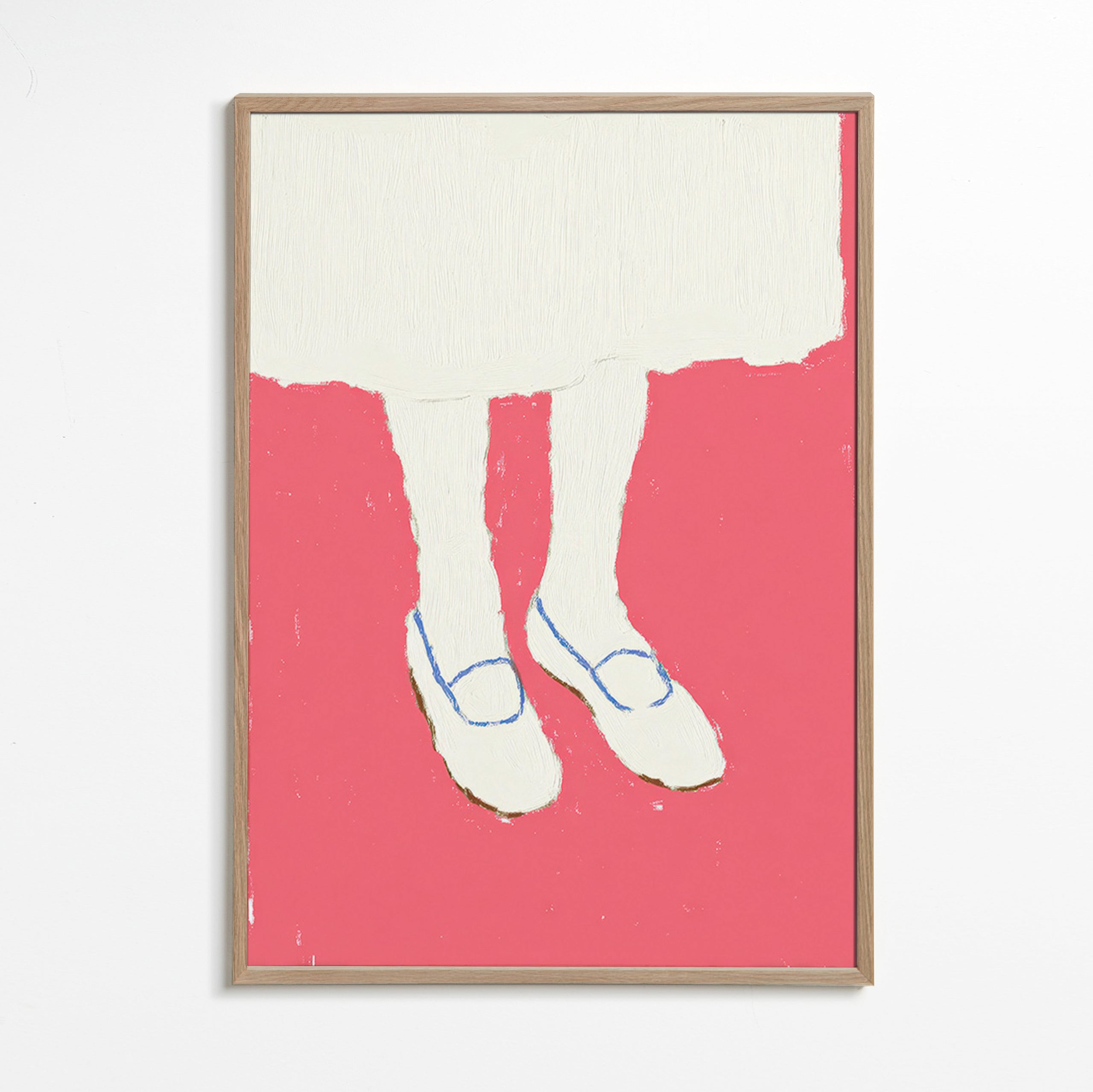 Ilustração de pernas com sapatos rosa