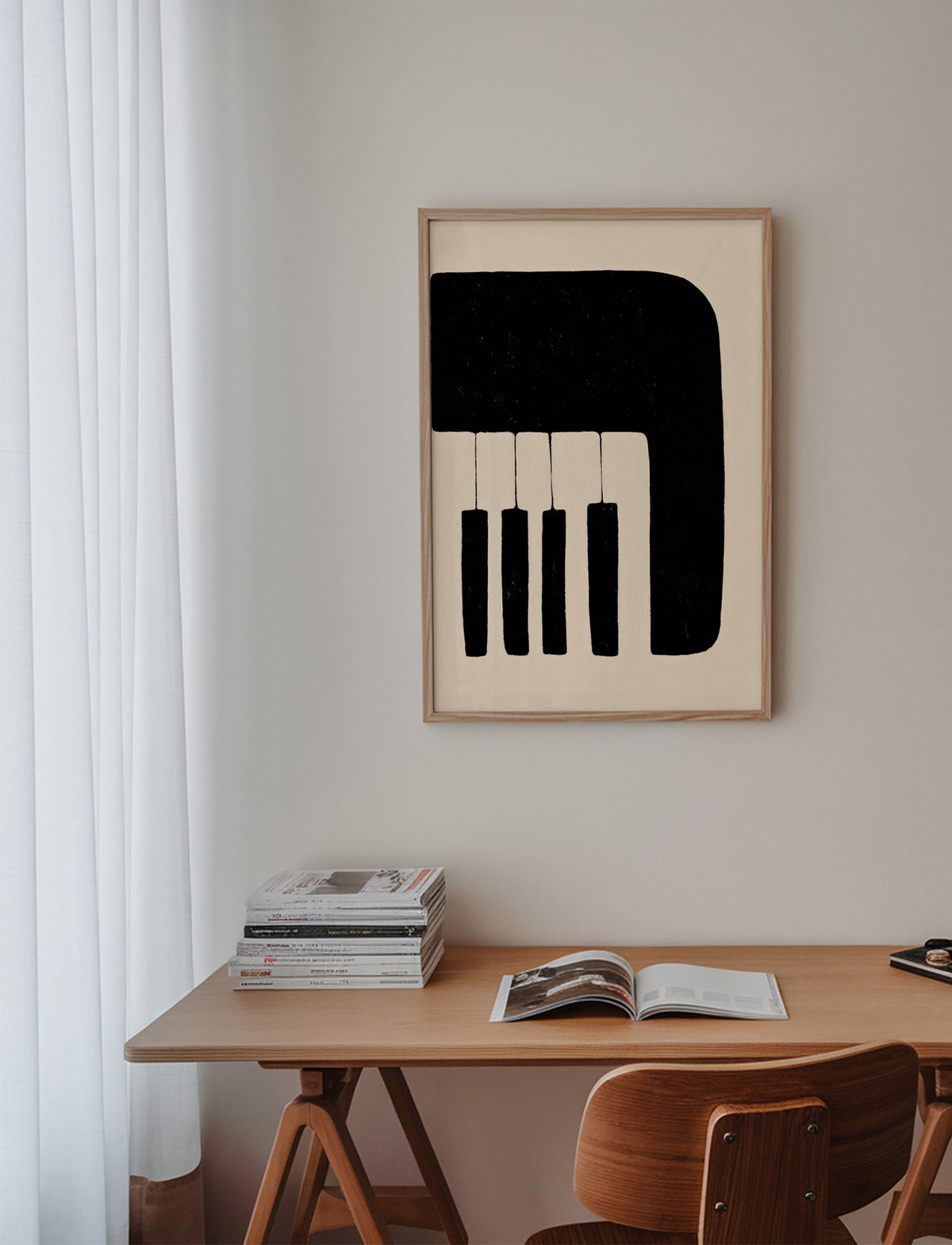 Quadro minimalista teclas de piano