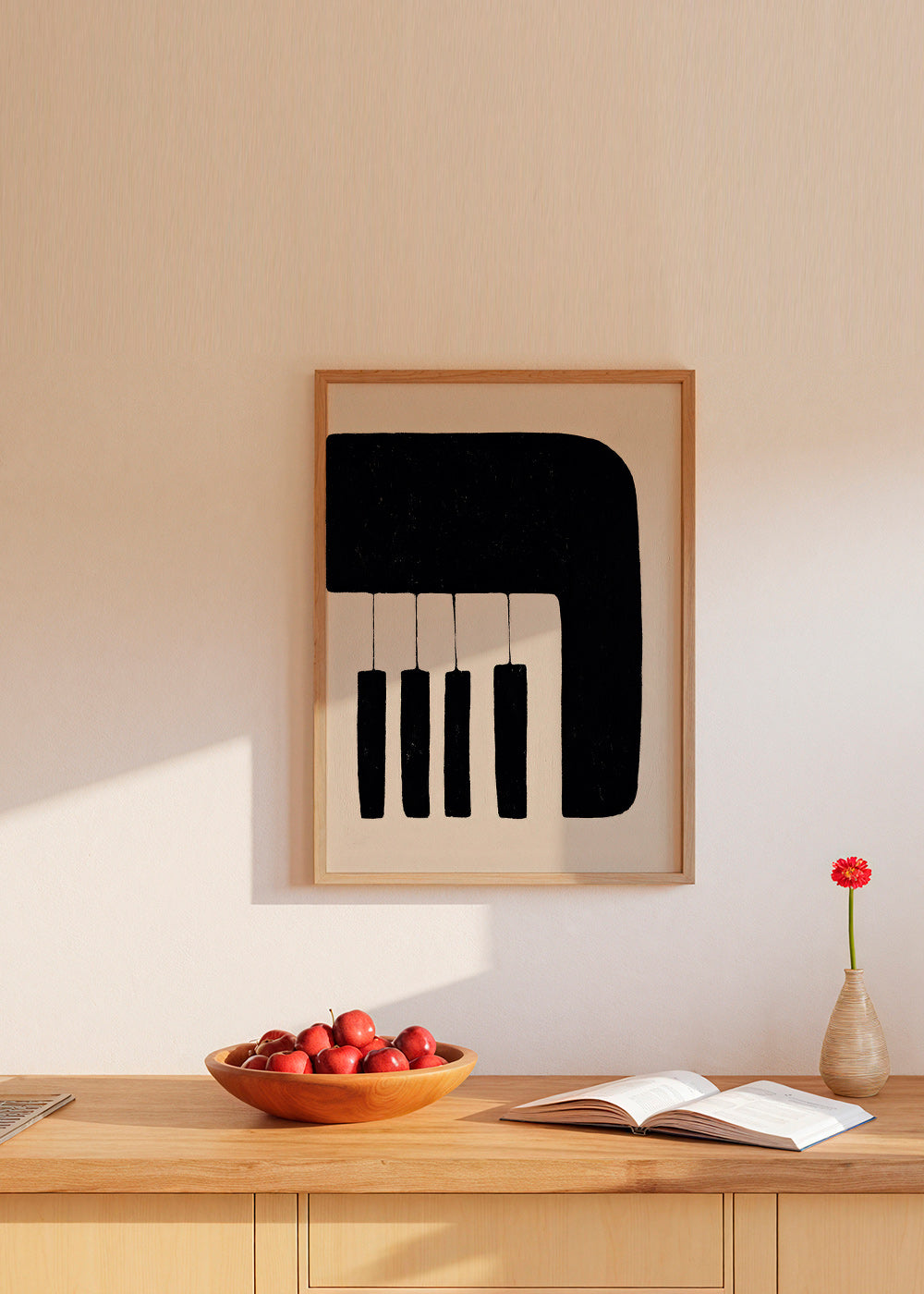 Quadro minimalista teclas de piano