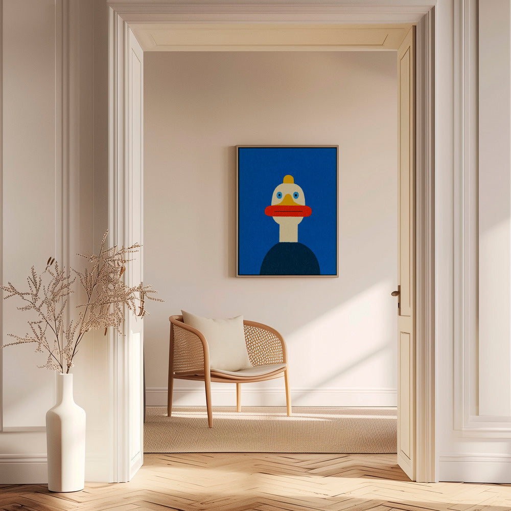 Quadro pato azul ilustrado