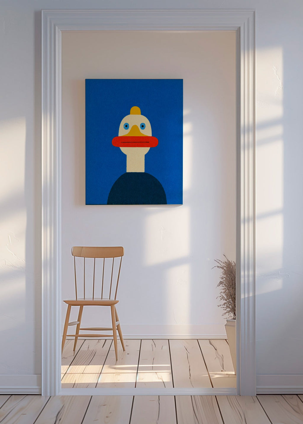 Quadro pato azul ilustrado