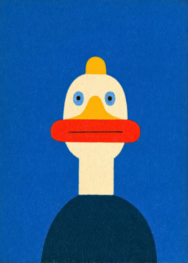 Quadro pato azul ilustrado