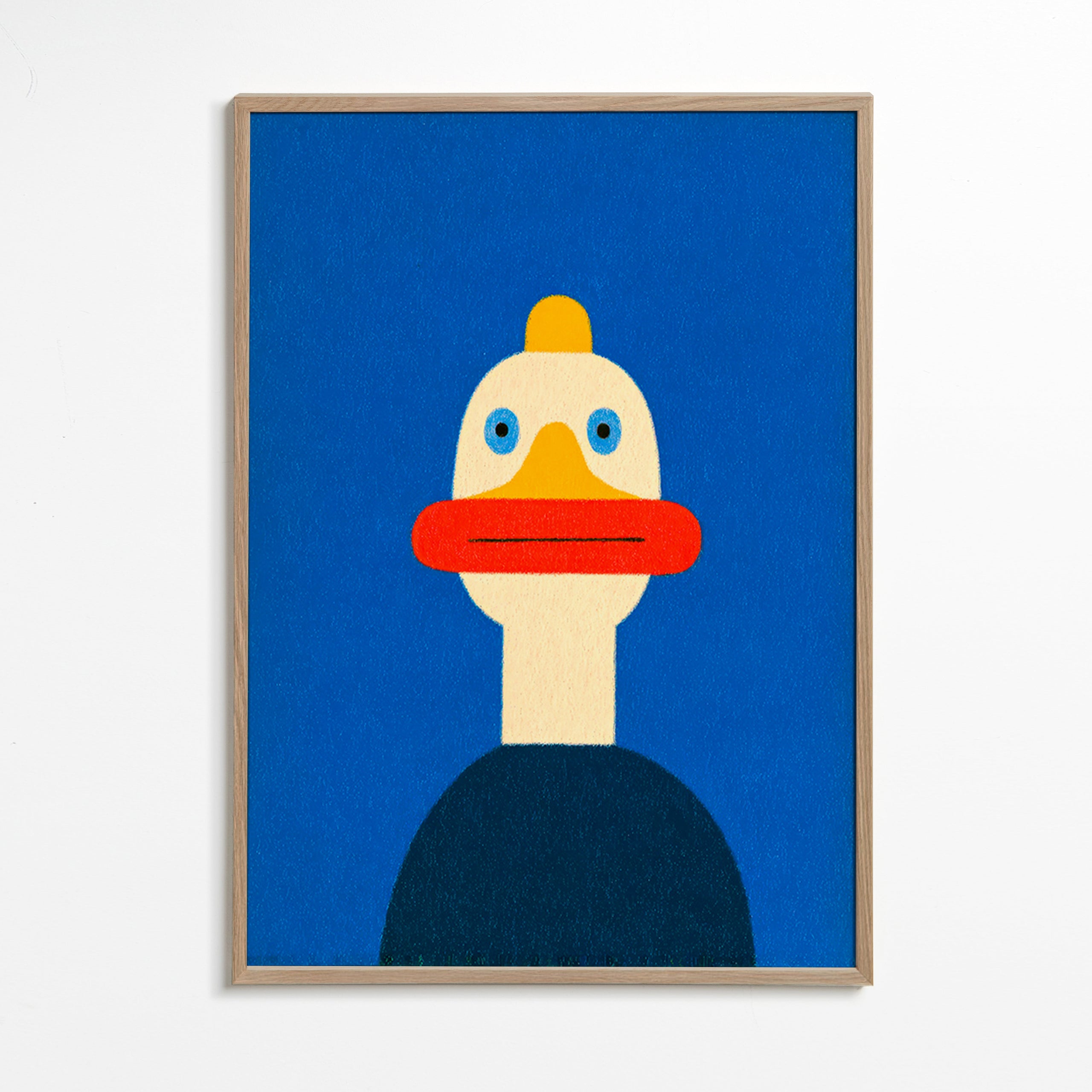 Quadro pato azul ilustrado