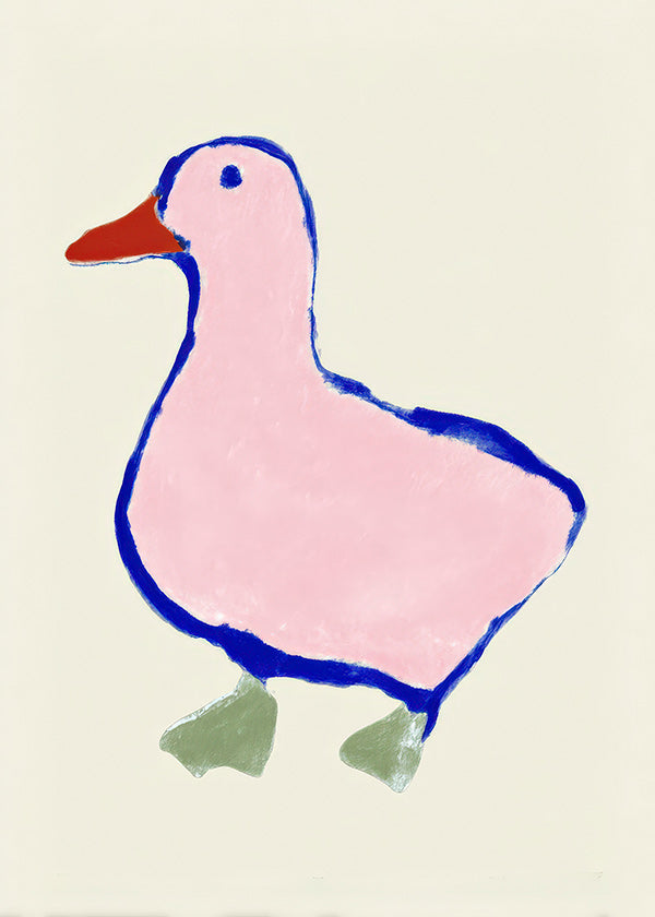 Quadro infantil: pato cor-de-rosa