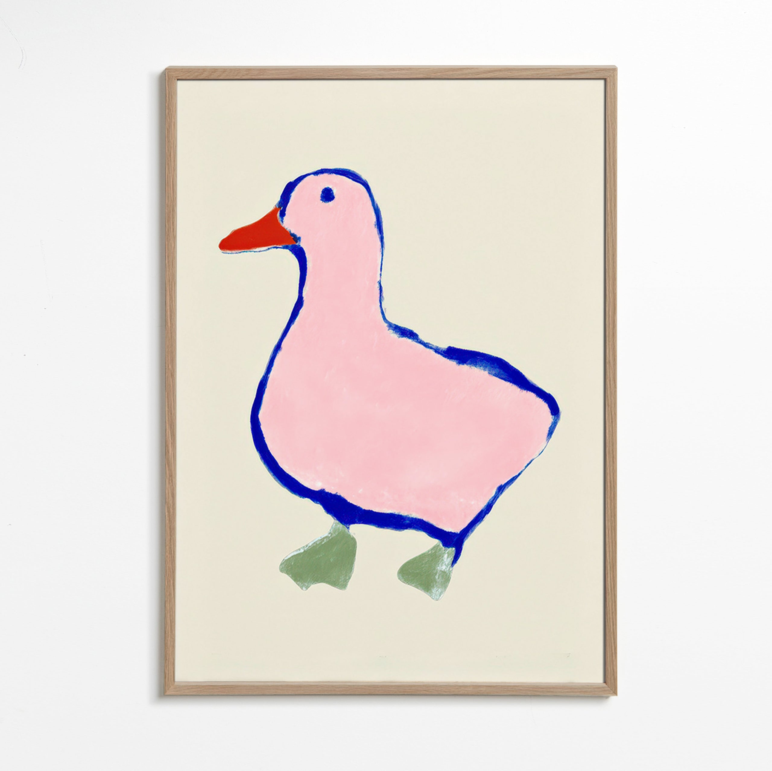 Quadro infantil: pato cor-de-rosa