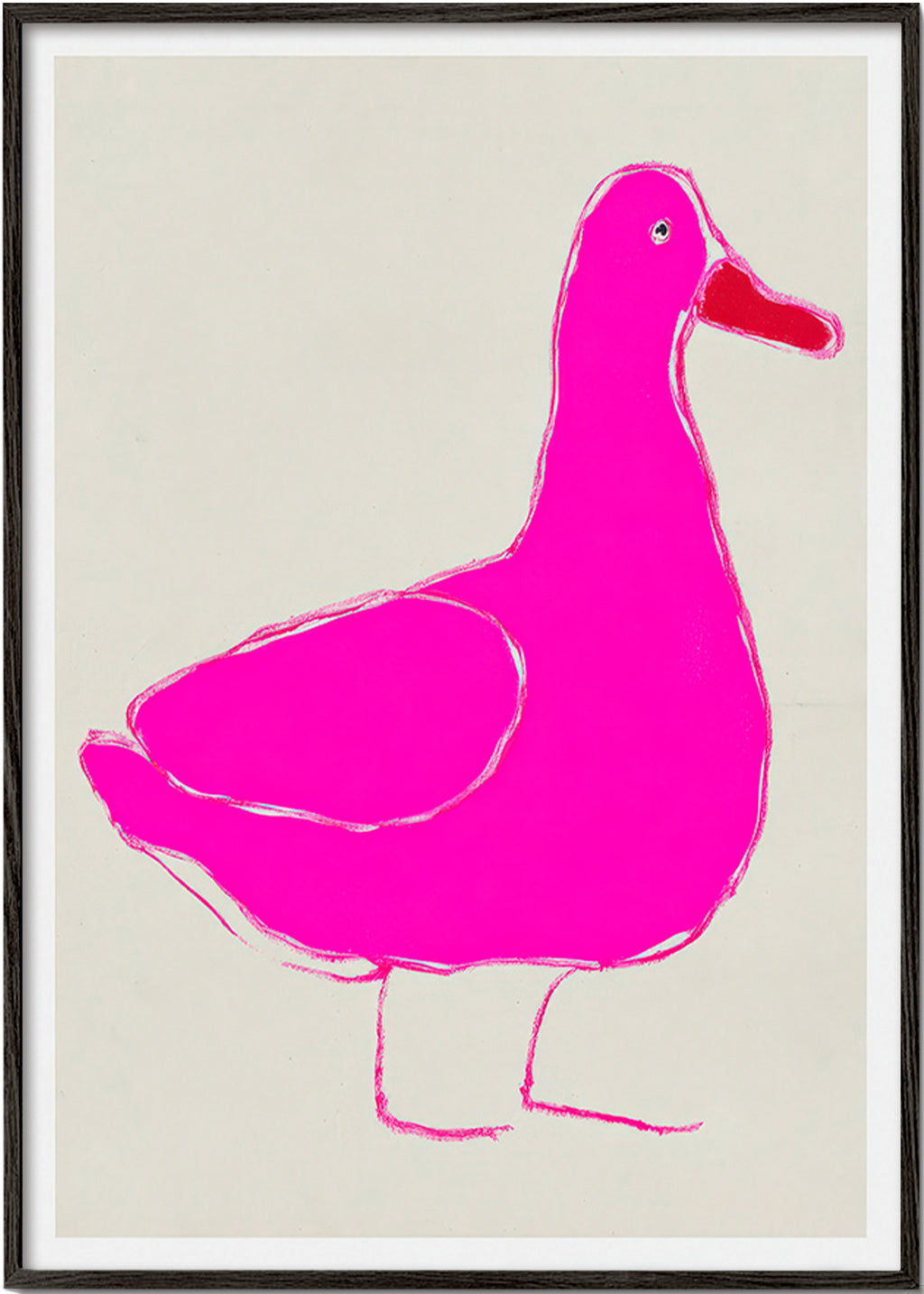 Quadro pato rosa minimalista