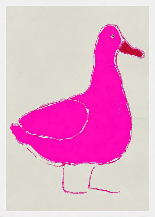 Quadro pato rosa minimalista