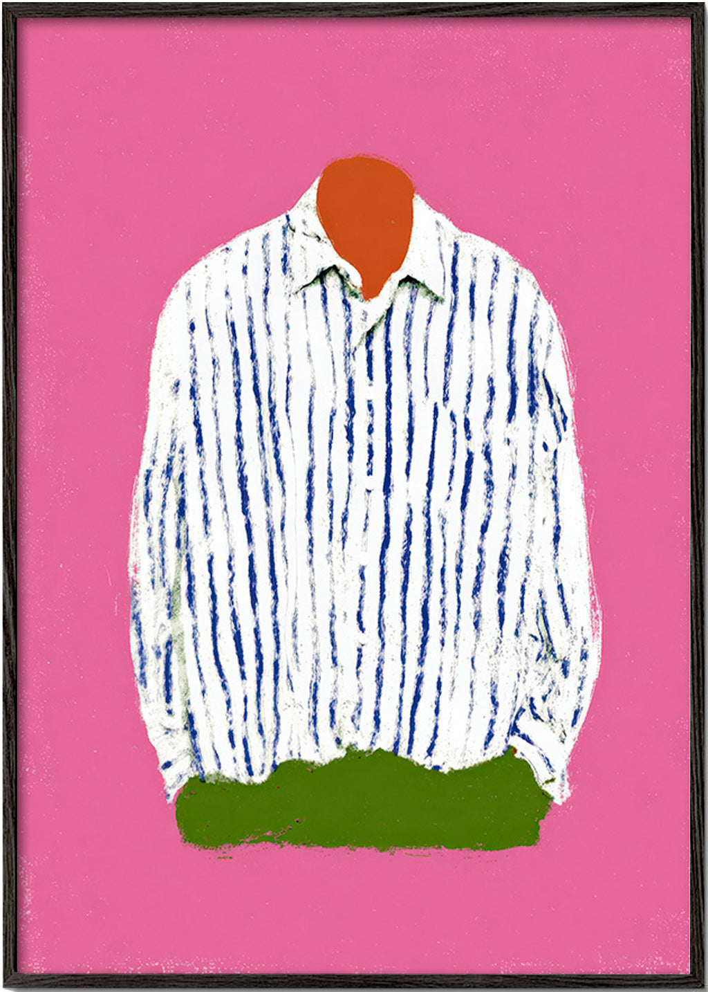Ilustração camisa às riscas em fundo rosa