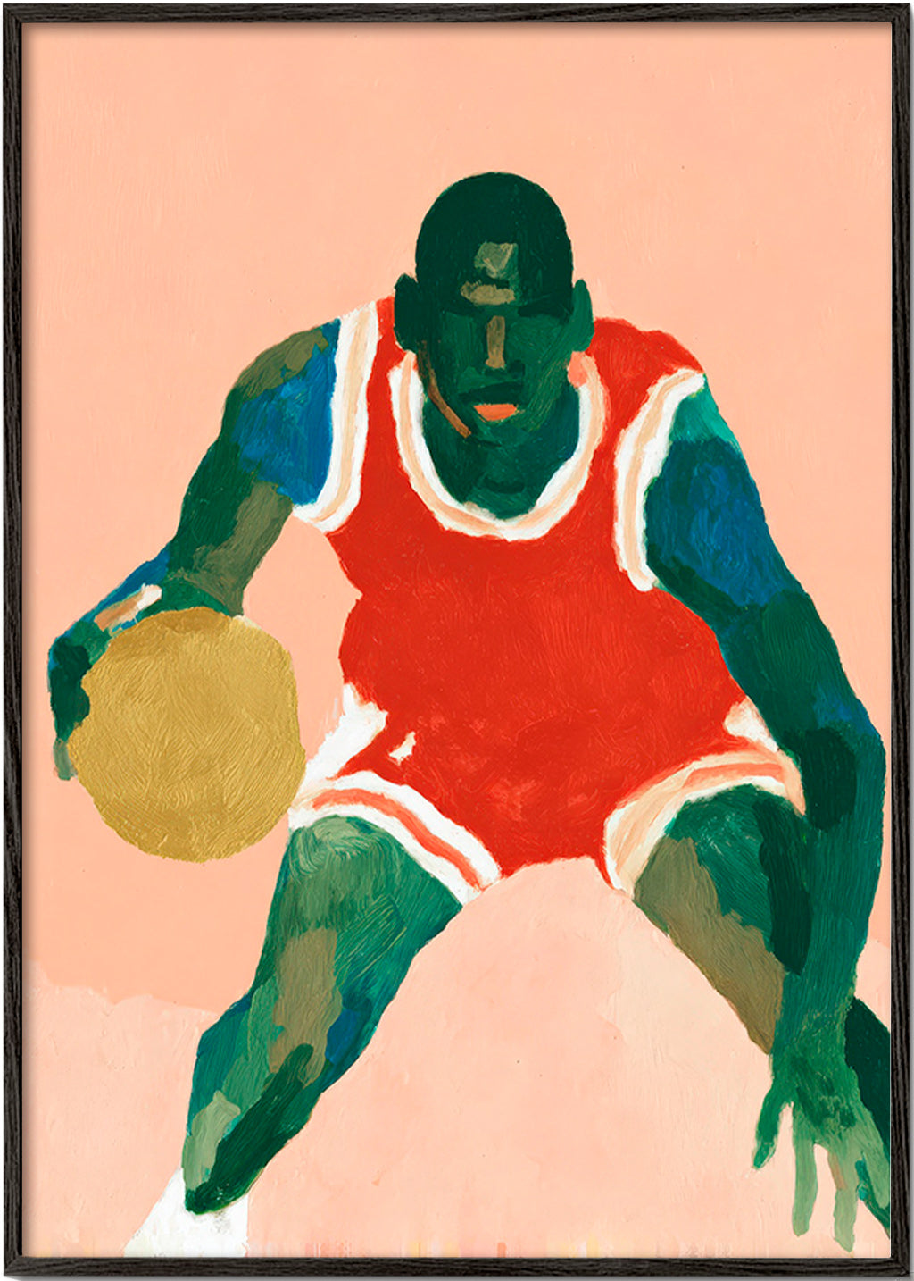 Arte desportiva: jogador de basquete em movimento