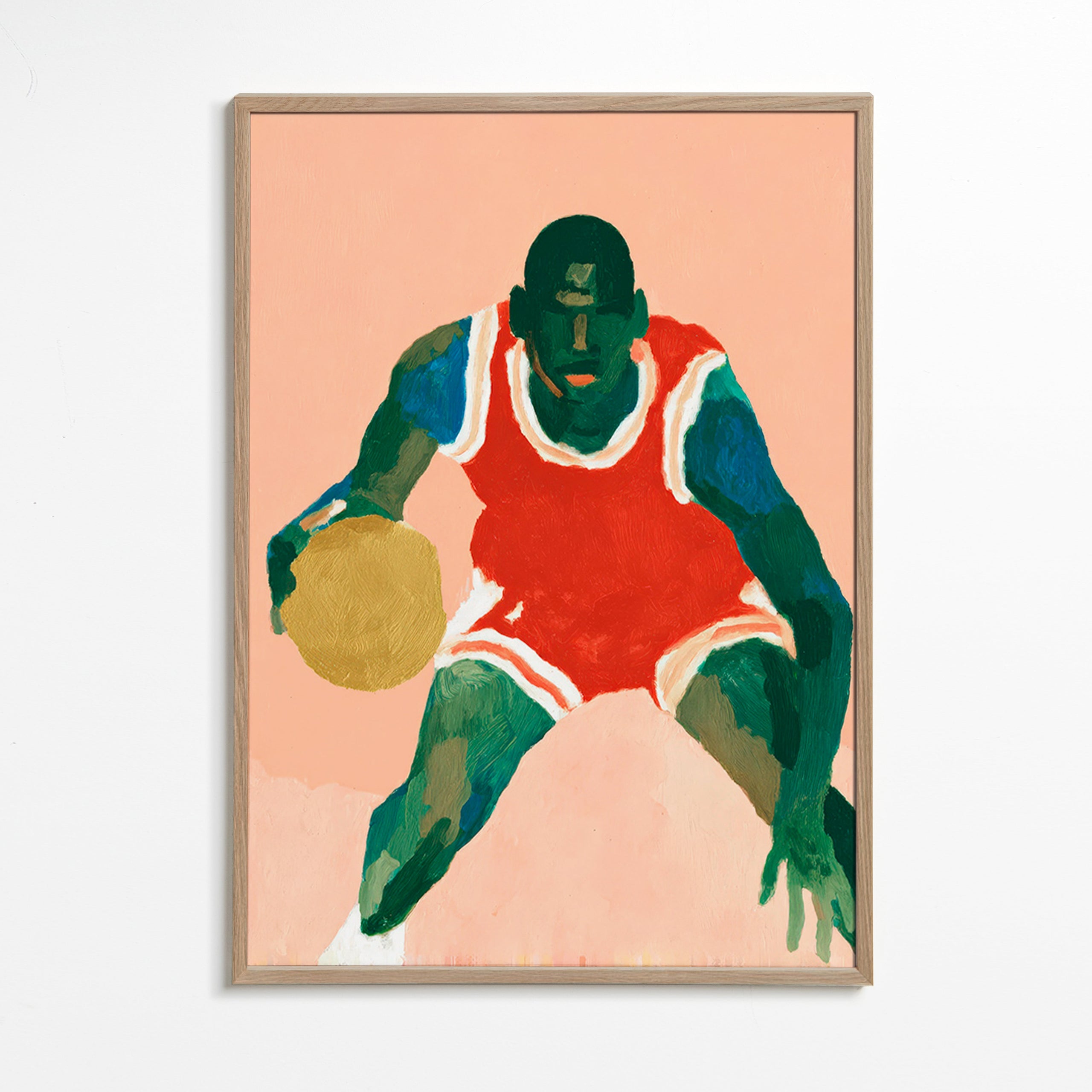 Arte desportiva: jogador de basquete em movimento