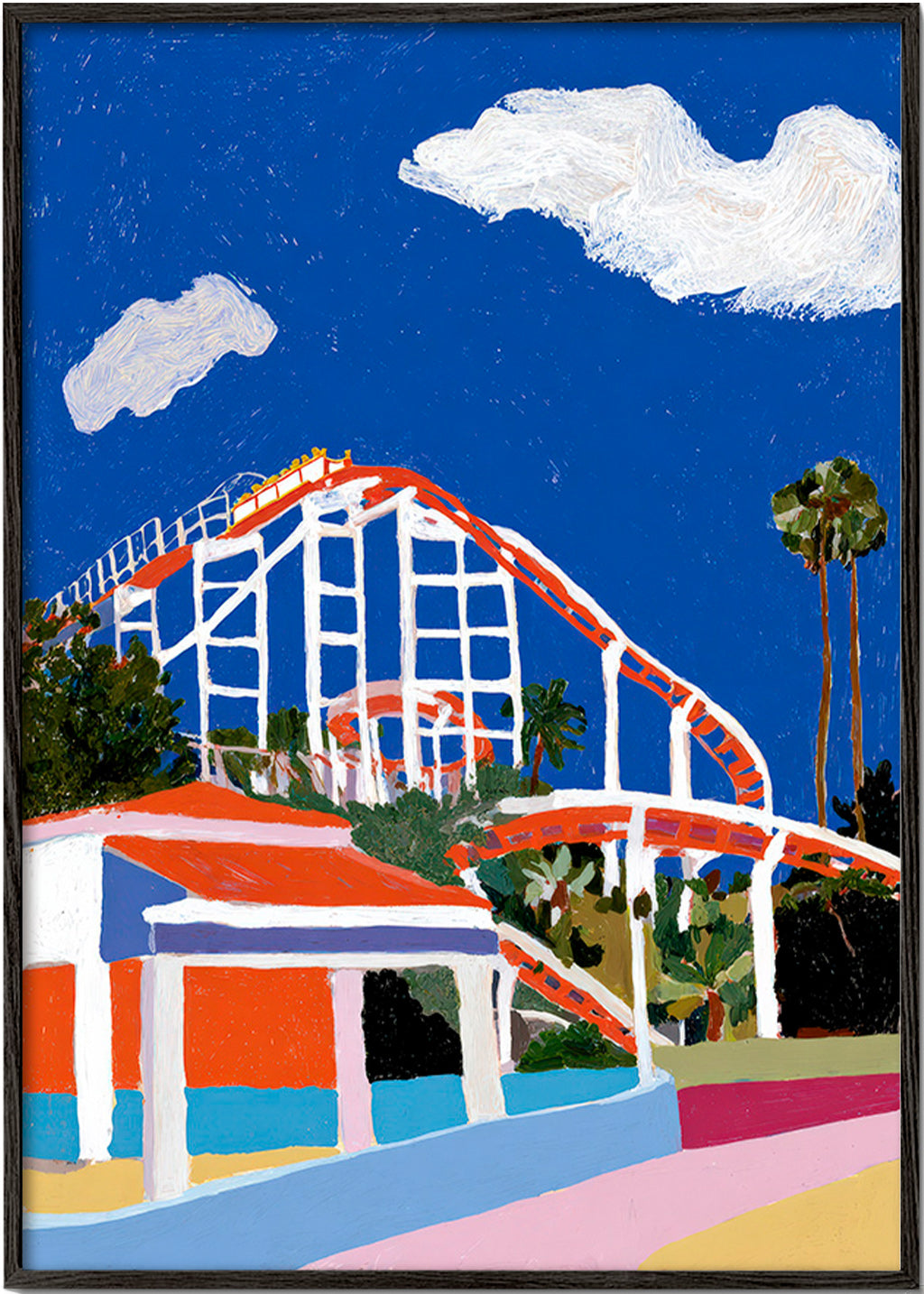 Ilustração de parque de diversões colorida