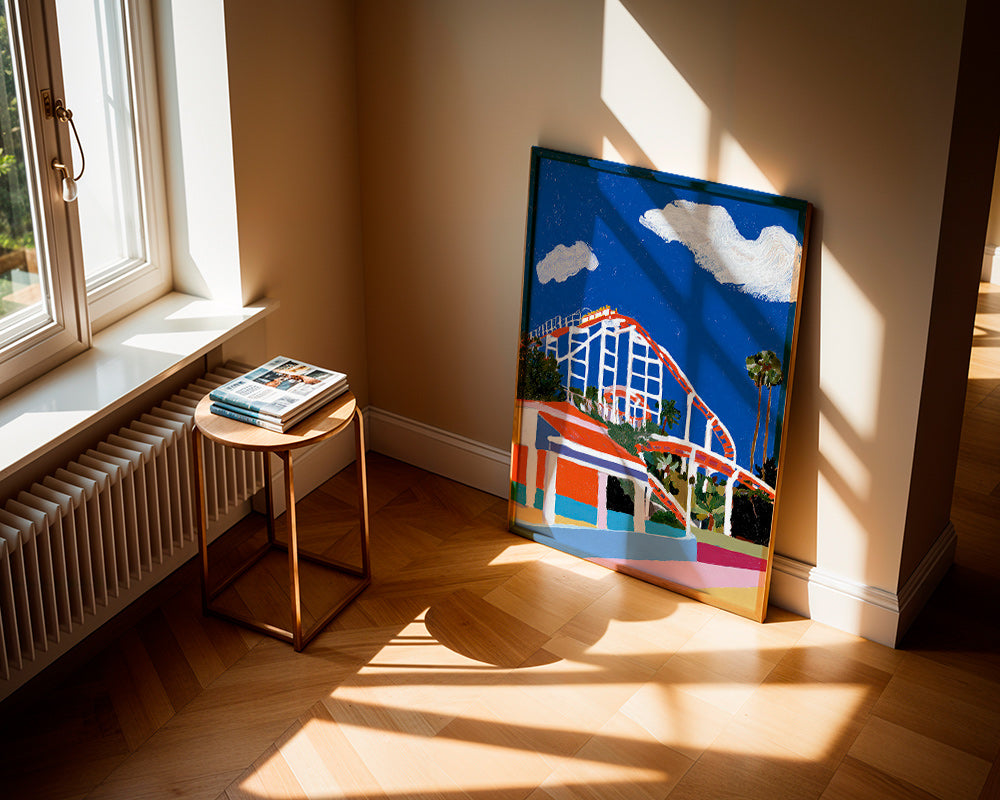 Ilustração de parque de diversões colorida