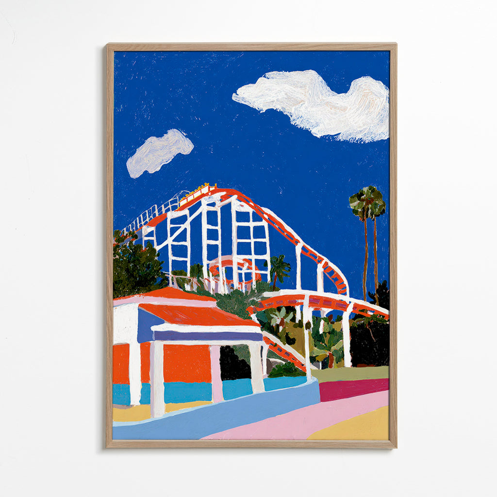 Ilustração de parque de diversões colorida