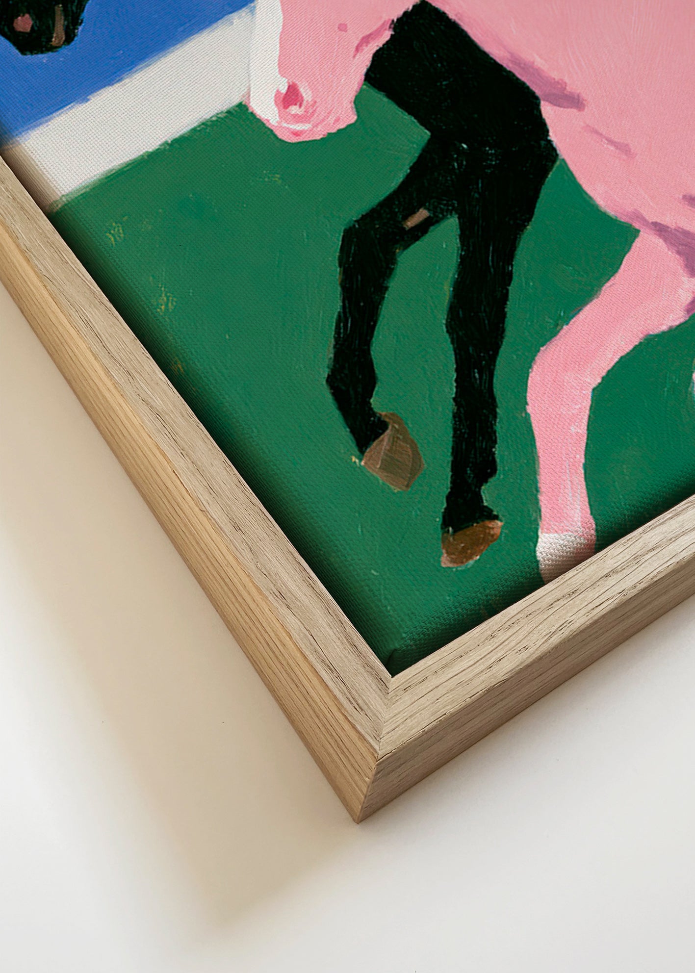 Quadro quatro cavalos em corrida e cores lisas