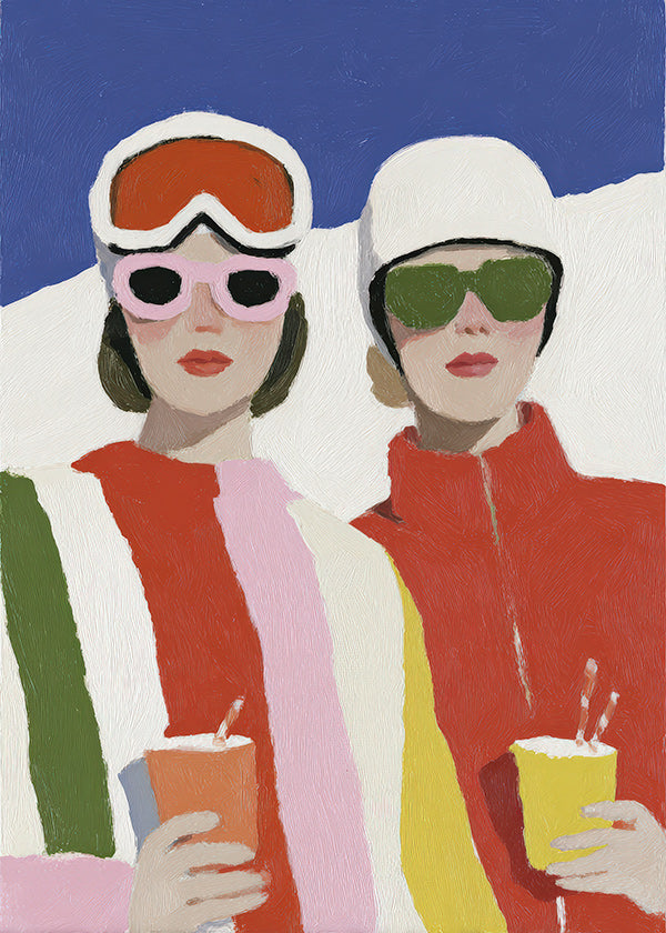 Ilustração après-ski com duas figuras