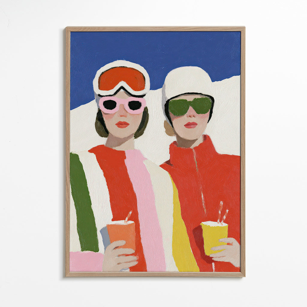 Ilustração après-ski com duas figuras