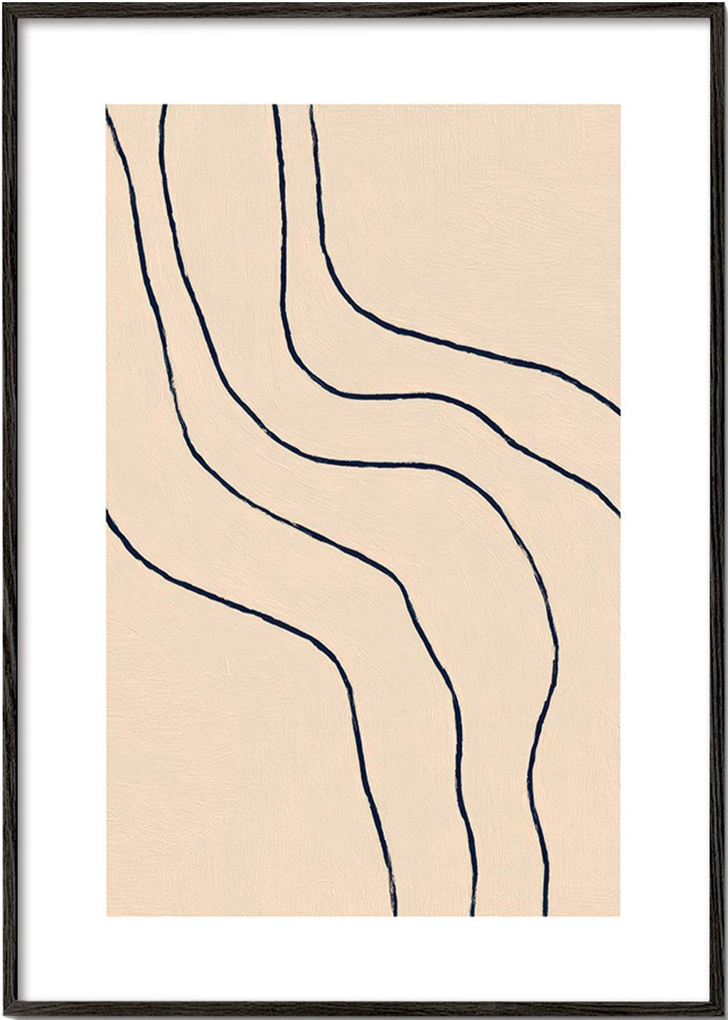 Quadro minimalista com traços orgânicos bege