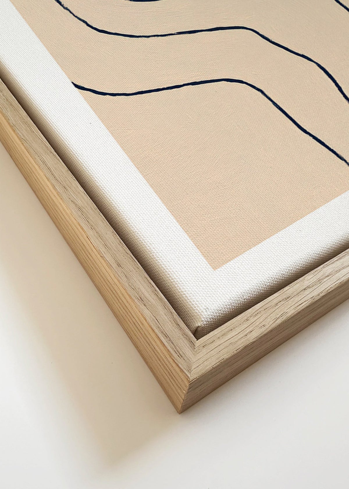 Quadro minimalista com traços orgânicos bege