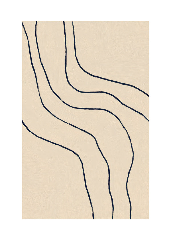 Quadro minimalista com traços orgânicos bege
