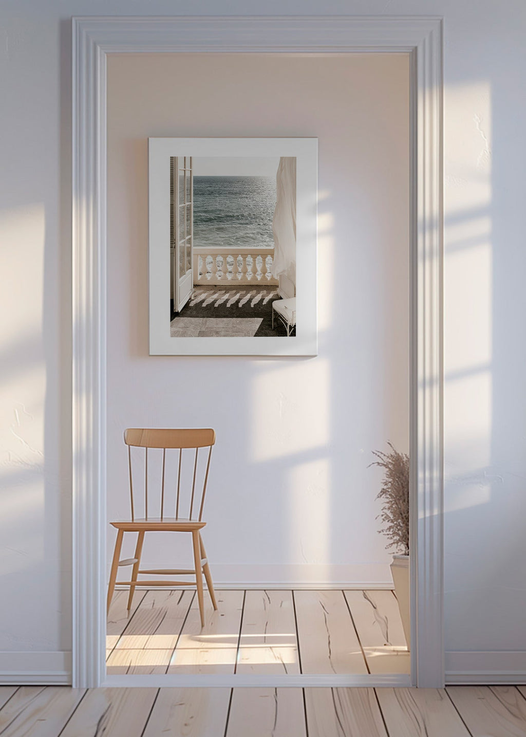 Arte paisagística: varanda com vista para o mar