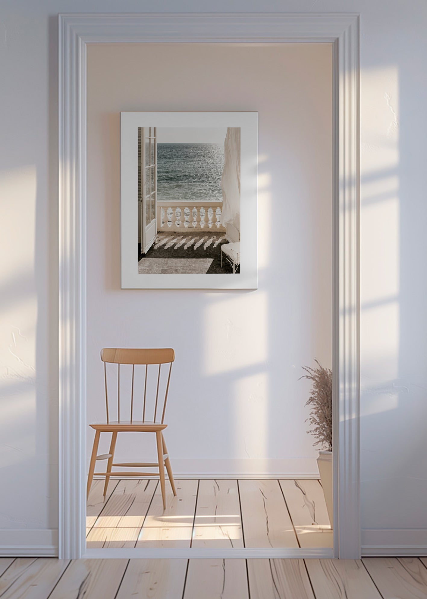 Arte paisagística: varanda com vista para o mar