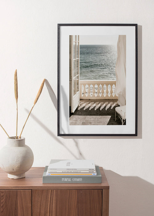 Arte paisagística: varanda com vista para o mar