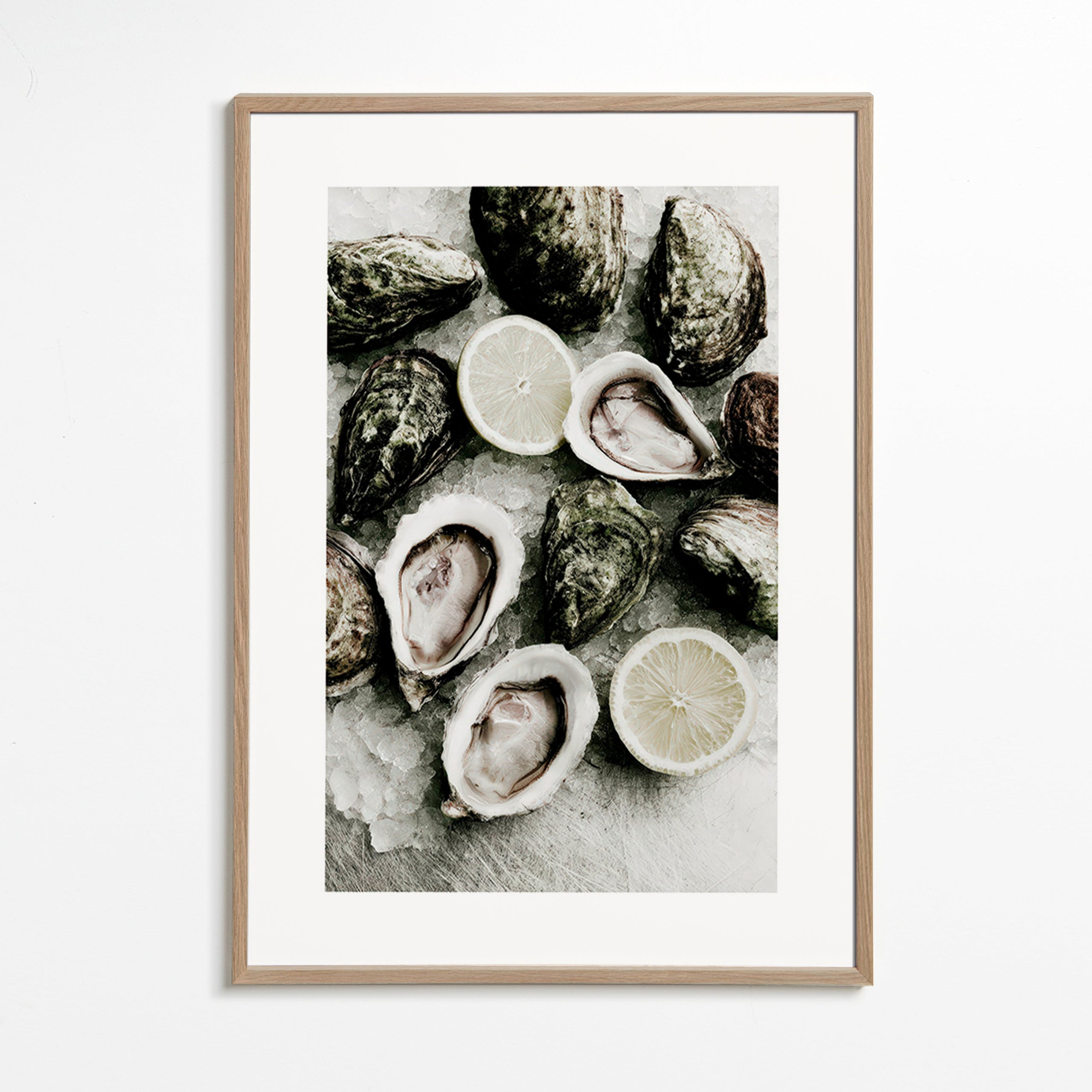 Arte para cozinha ostras e limão