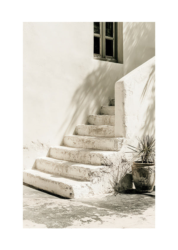 Photograph de escadas brancas com planta