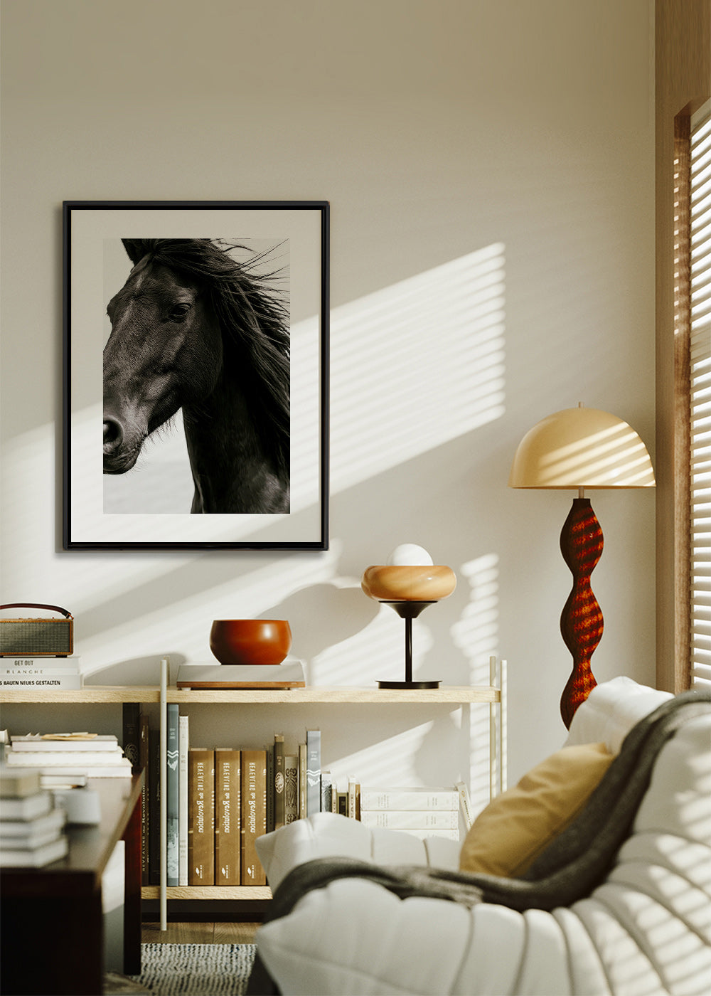 Retrato de cavalo preto