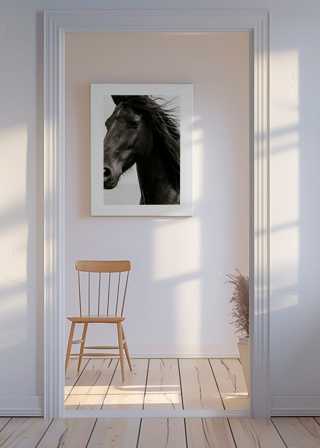 Retrato de cavalo preto