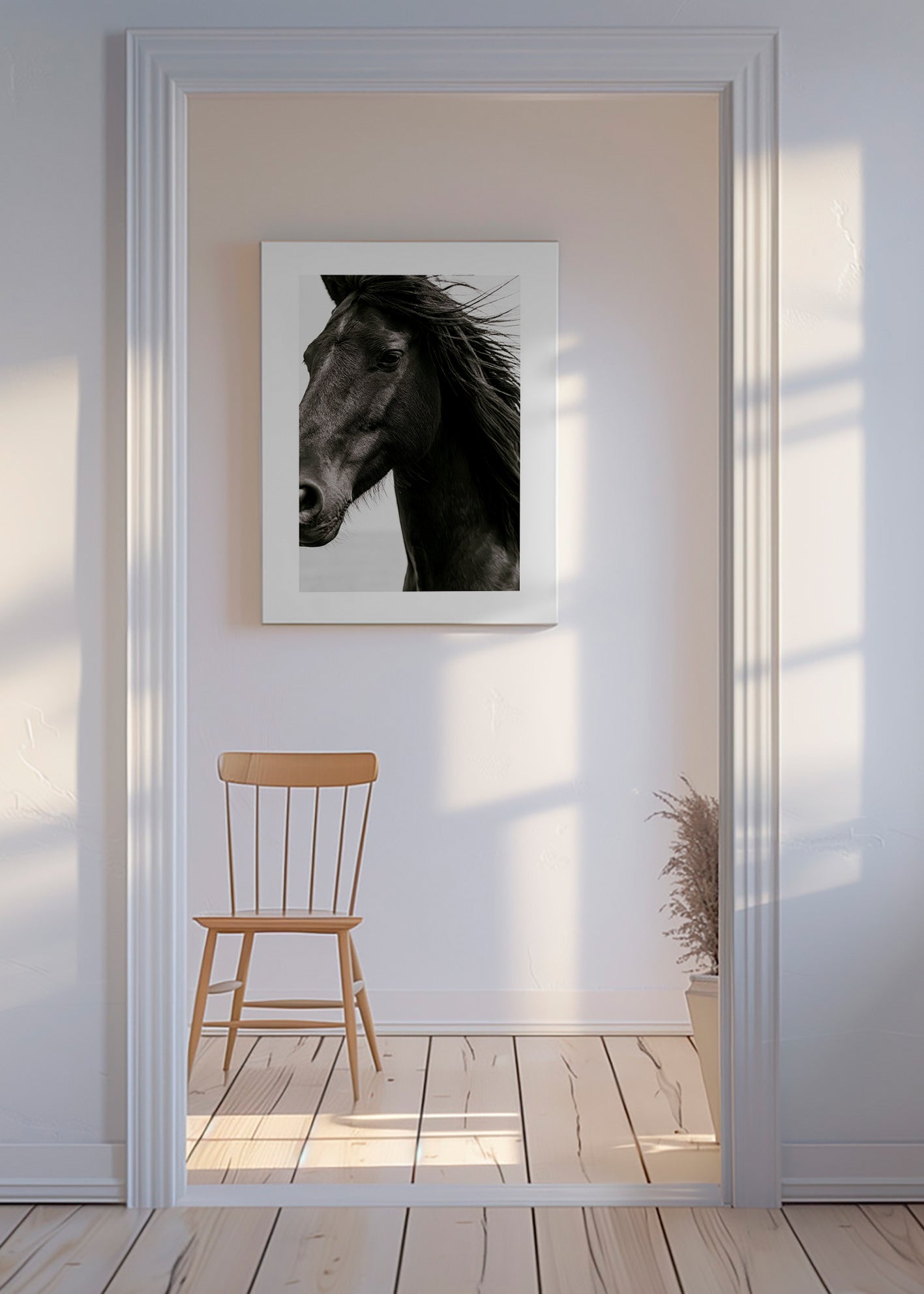 Retrato de cavalo preto