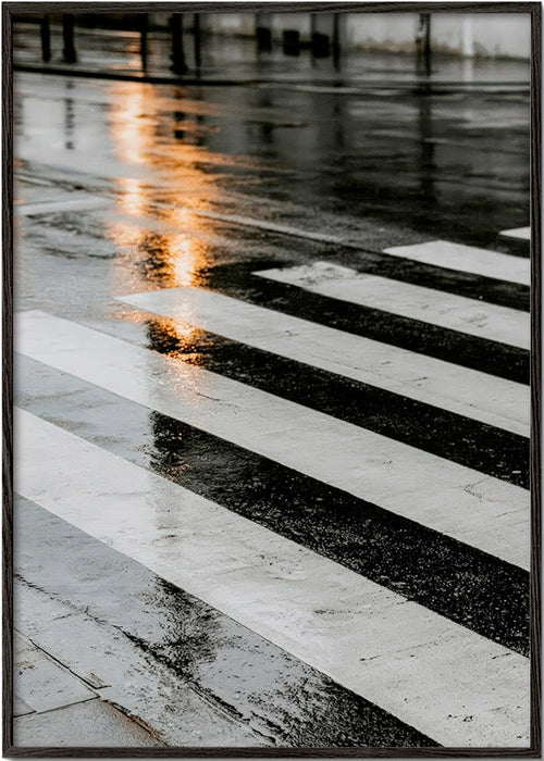 Fotografia urbana: faixa molhada na cidade