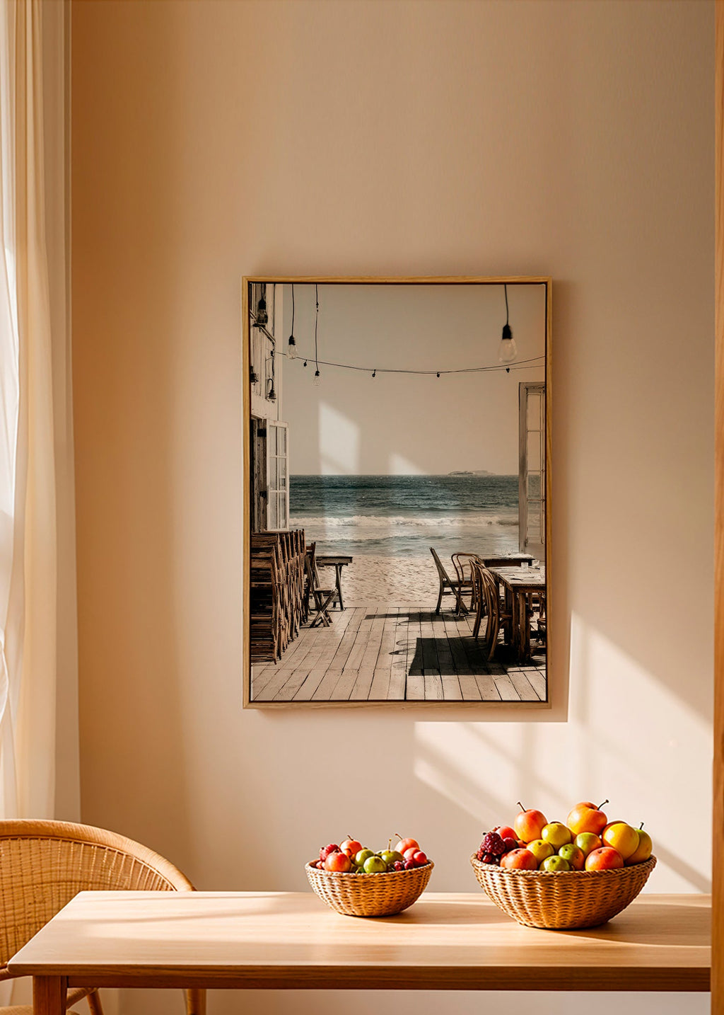 Quadro de paisagem com varanda aberta