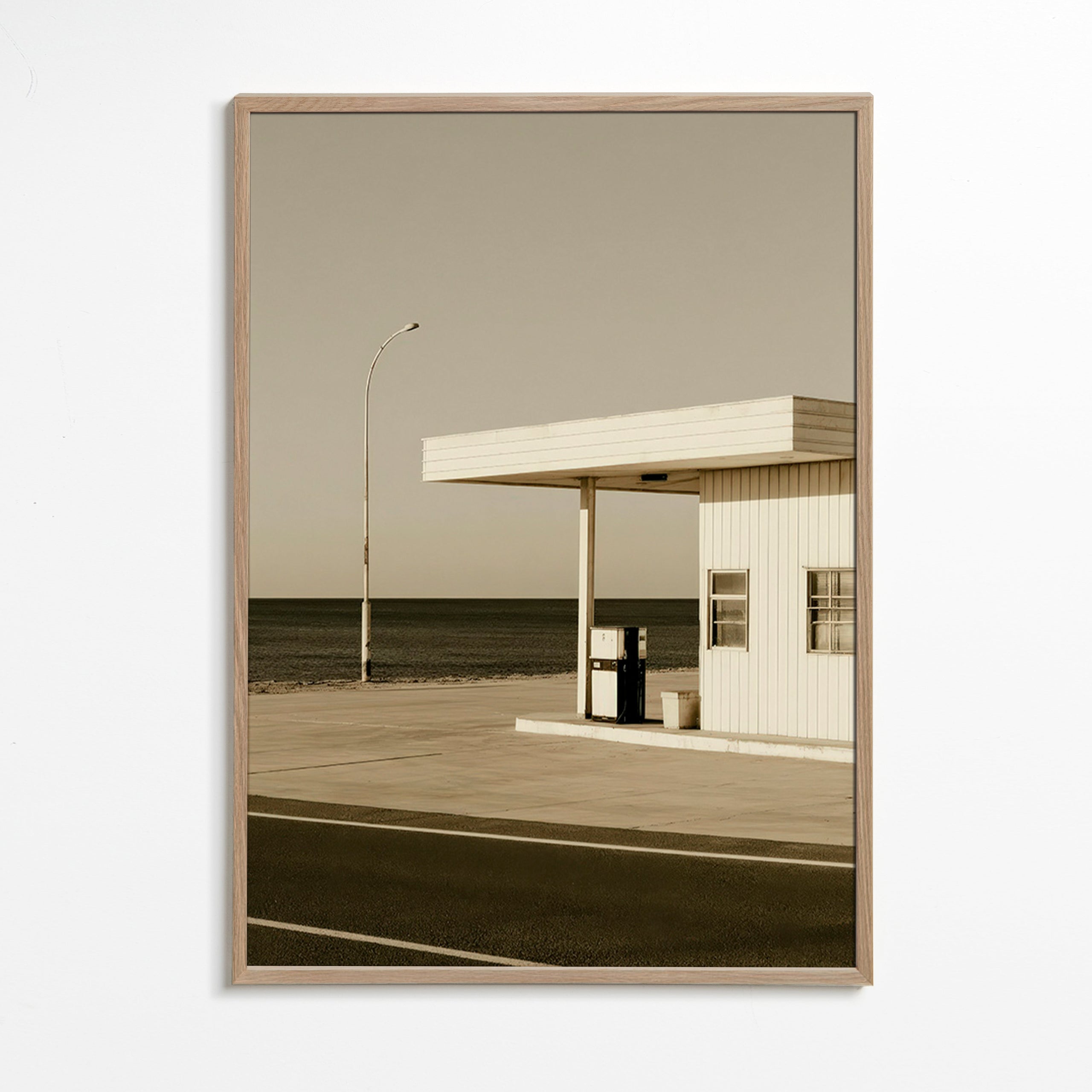 Arte para paisagem estação costeira deserta