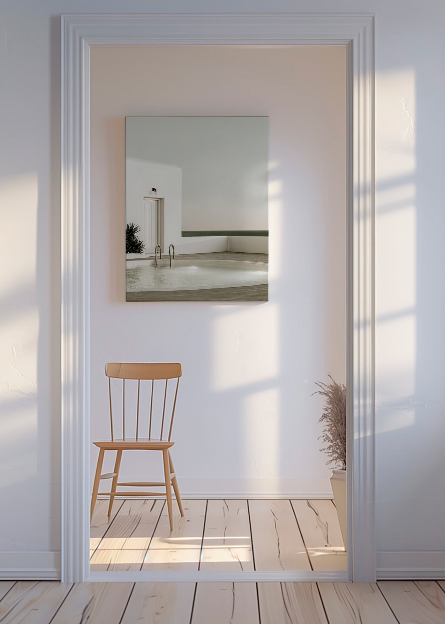 Fotografia de piscina minimalista e arquitetura branca