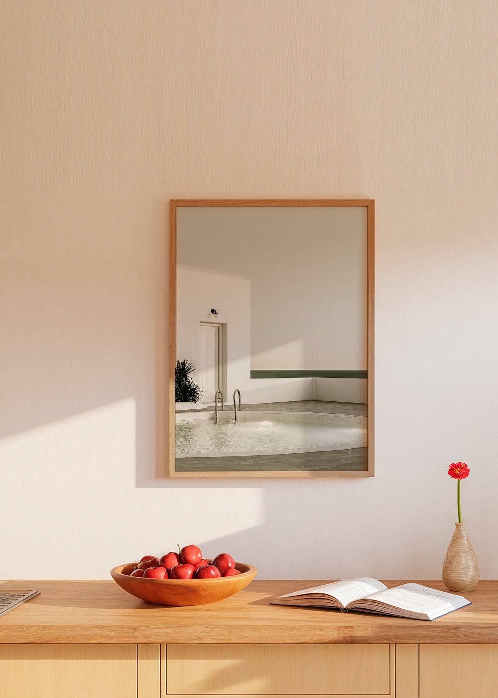 Fotografia de piscina minimalista e arquitetura branca