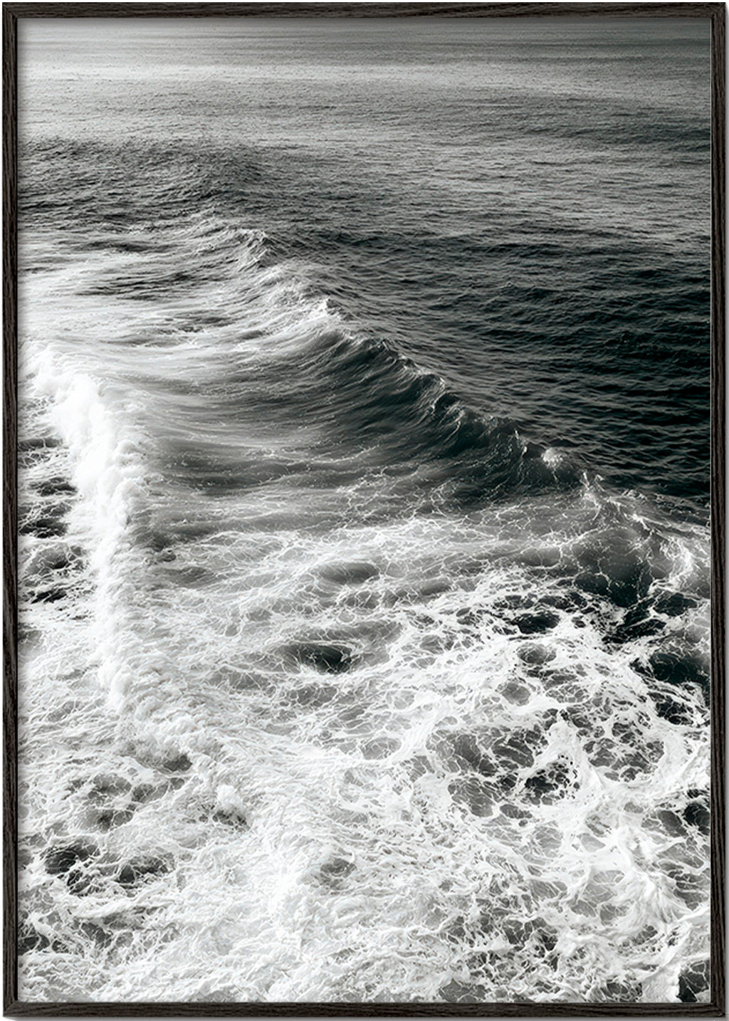 Fotografia de ondas em preto e branco