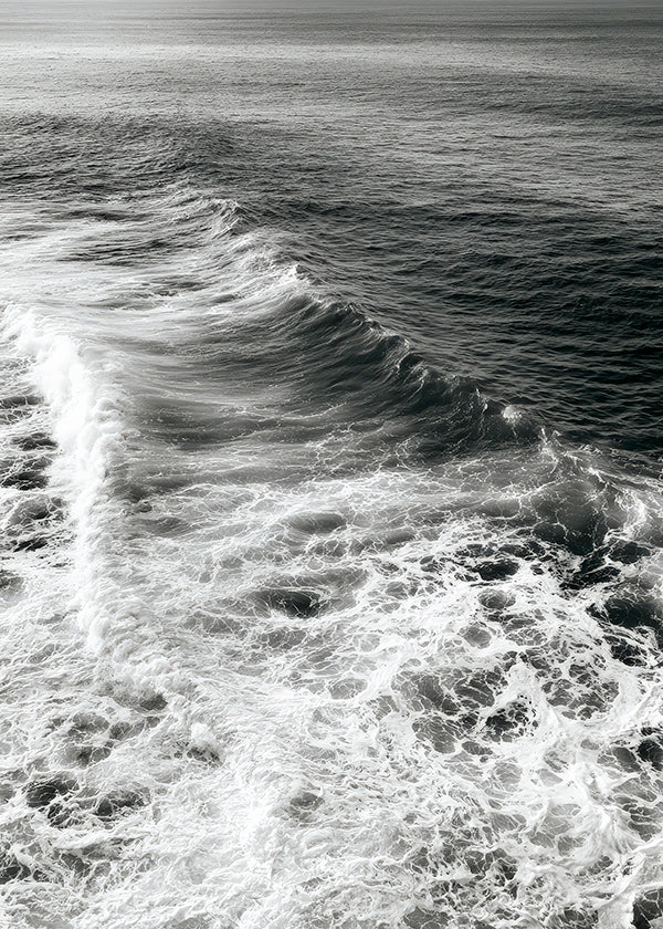 Fotografia de ondas em preto e branco